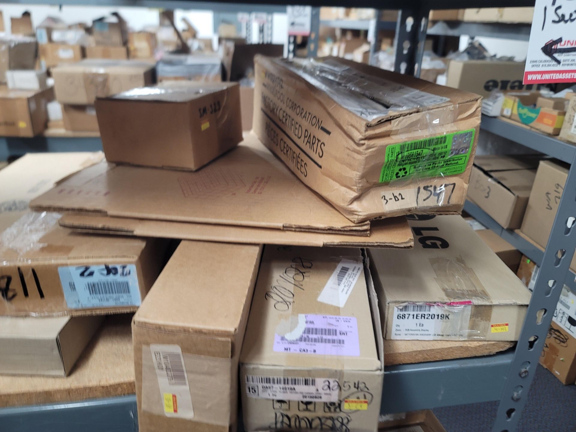 LOT - 8' SHELF UNIT W/ CONTENTS OF APPLIANCE REPLACEMENT PARTS - Image 10 of 19