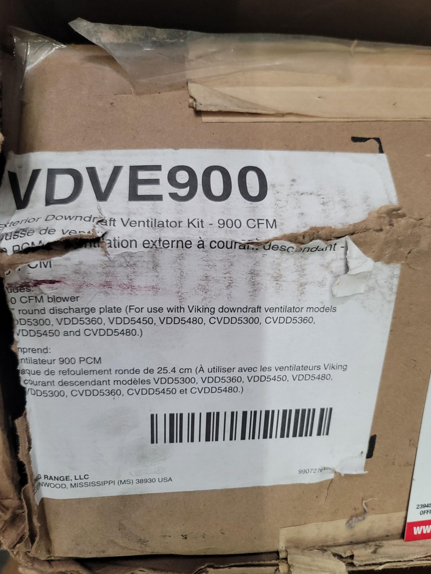 VIKING 900 CFM EXTERIOR POWER VENTILATOR, MODEL VDVE900, IN ORIGINAL CARTON - Image 2 of 2