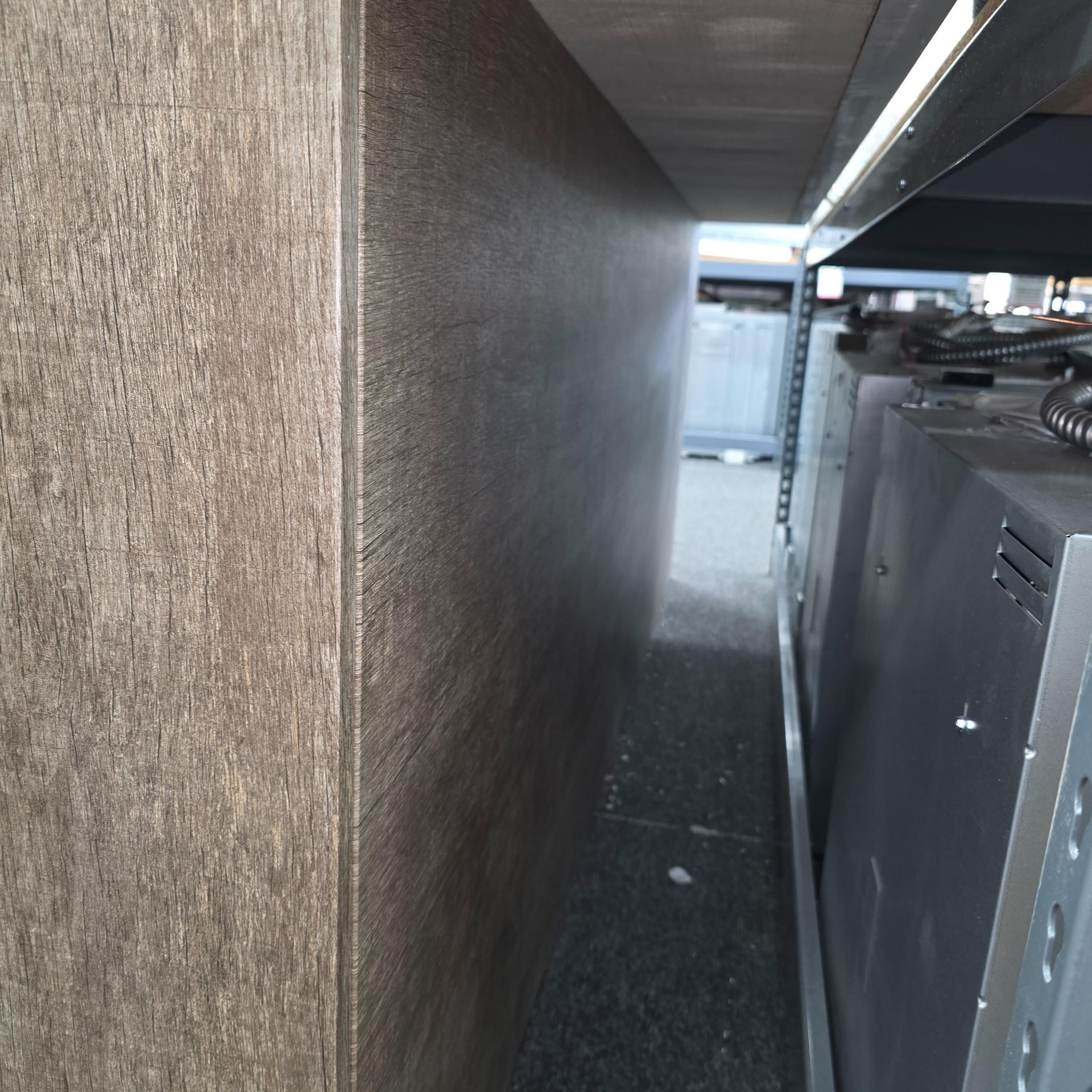 LOT - TWO-TONE KITCHEN CABINET SET W/ (2) 5' OF BASE CABINETS, 37-3/4" OVEN CABINET AND (2) 55" WALL - Image 8 of 10