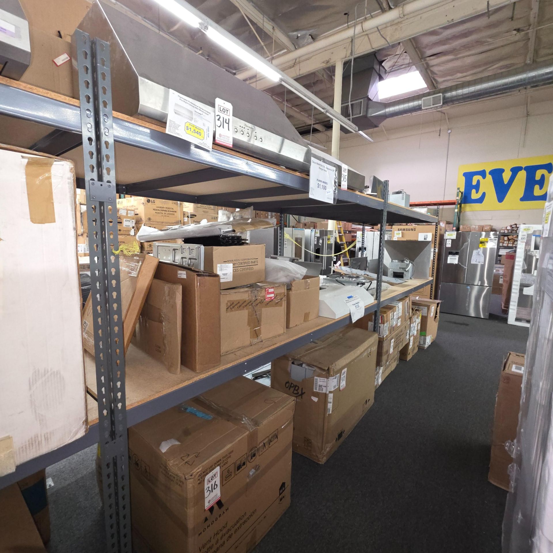 LOT - (4) SHELF UNITS, 8' X 4' X 7' HT, CONTENTS NOT INCLUDED, (DELAYED PICKUP UNTIL WEDNESDAY, - Image 3 of 5