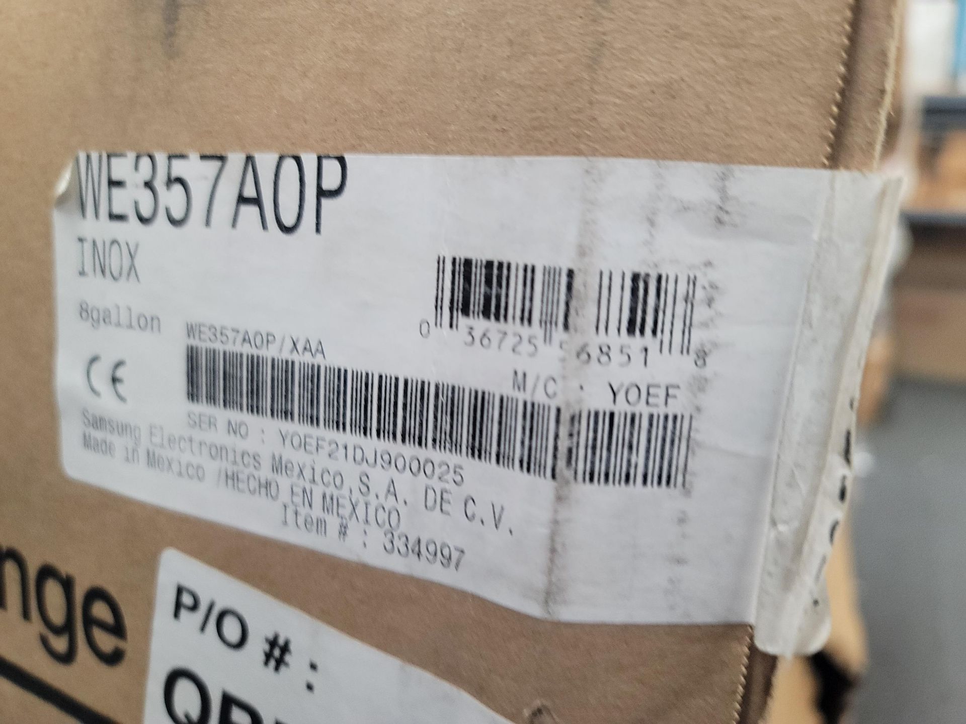 SAMSUNG 27" LAUNDRY PEDESTAL W/ 14-1/5" HT, IN PLATINUM, MODEL WE357A0P, IN ORIGINAL CARTON - Image 2 of 2