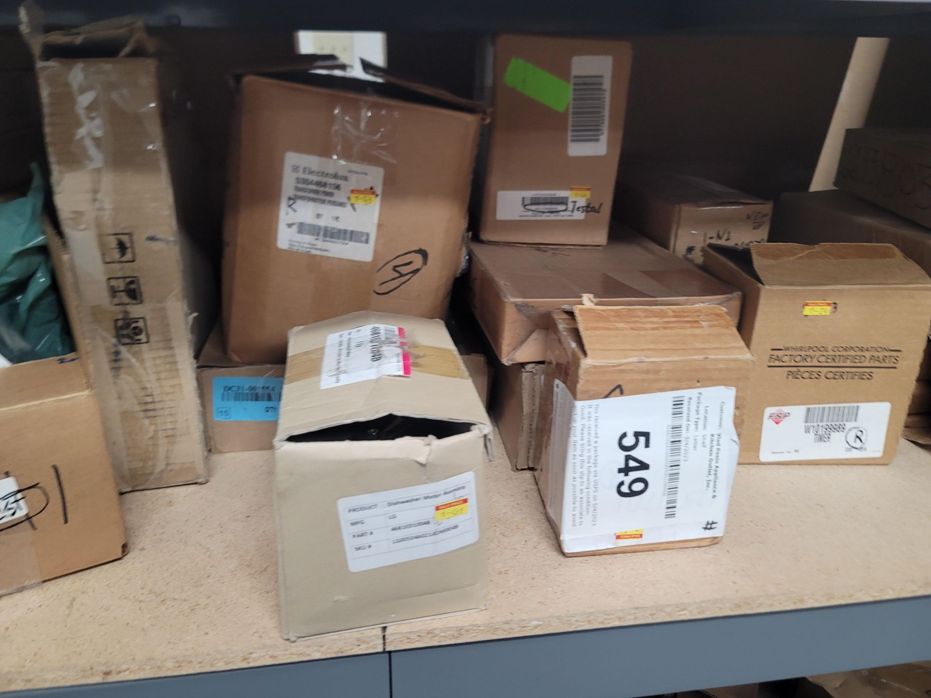 LOT - 8' SHELF UNIT W/ CONTENTS OF APPLIANCE REPLACEMENT PARTS - Image 8 of 19