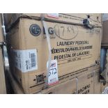 LG 27" LAUNDRY PEDESTAL W/ 13-3/5" HT, IN BLACK STEEL, MODEL WDP4B, IN ORIGINAL CARTON