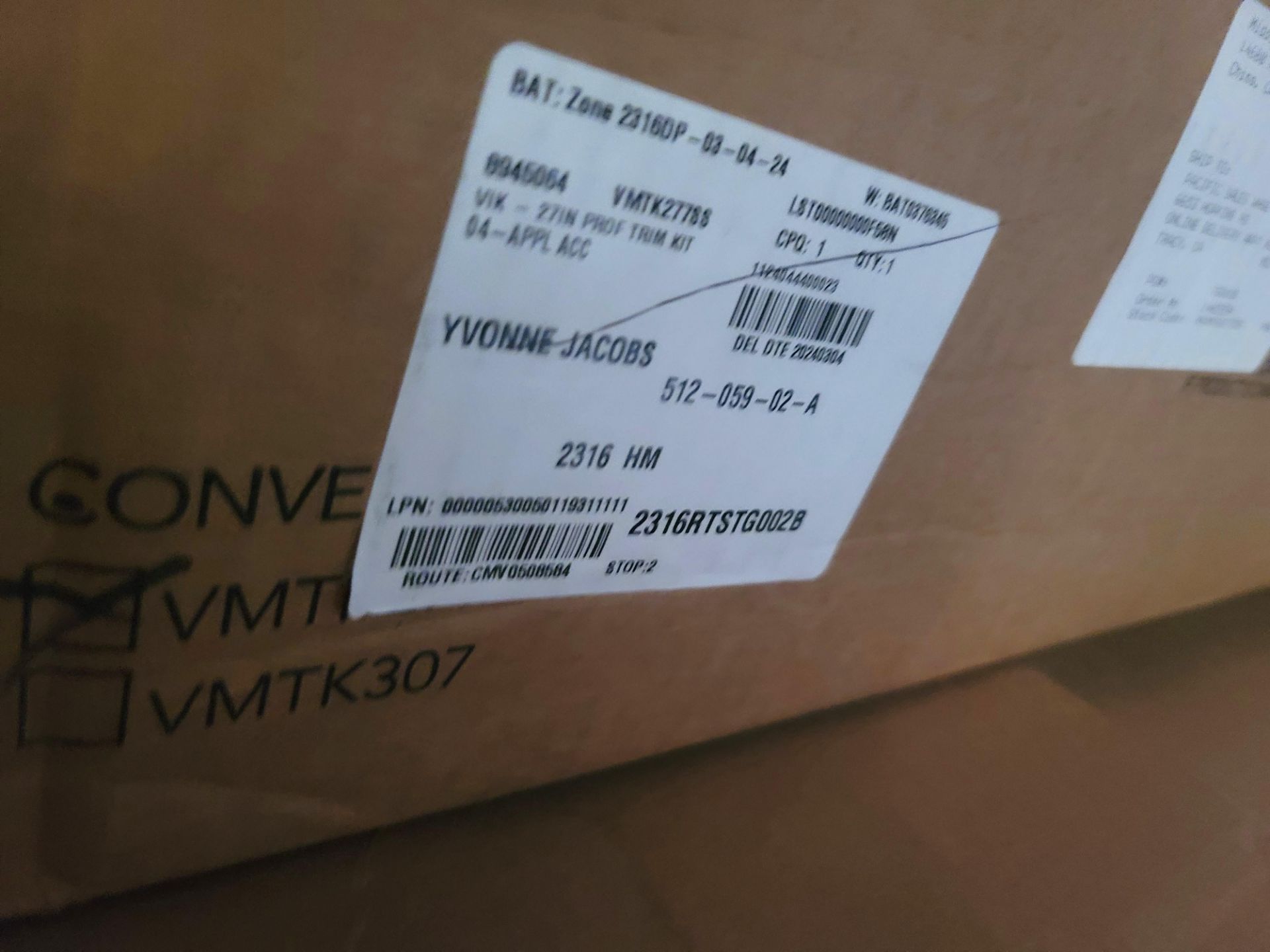 LOT - (1) SHELF OF BOXED APPLIANCE REPLACEMENT PARTS, APPROX. (8) CARTONS - Image 7 of 7