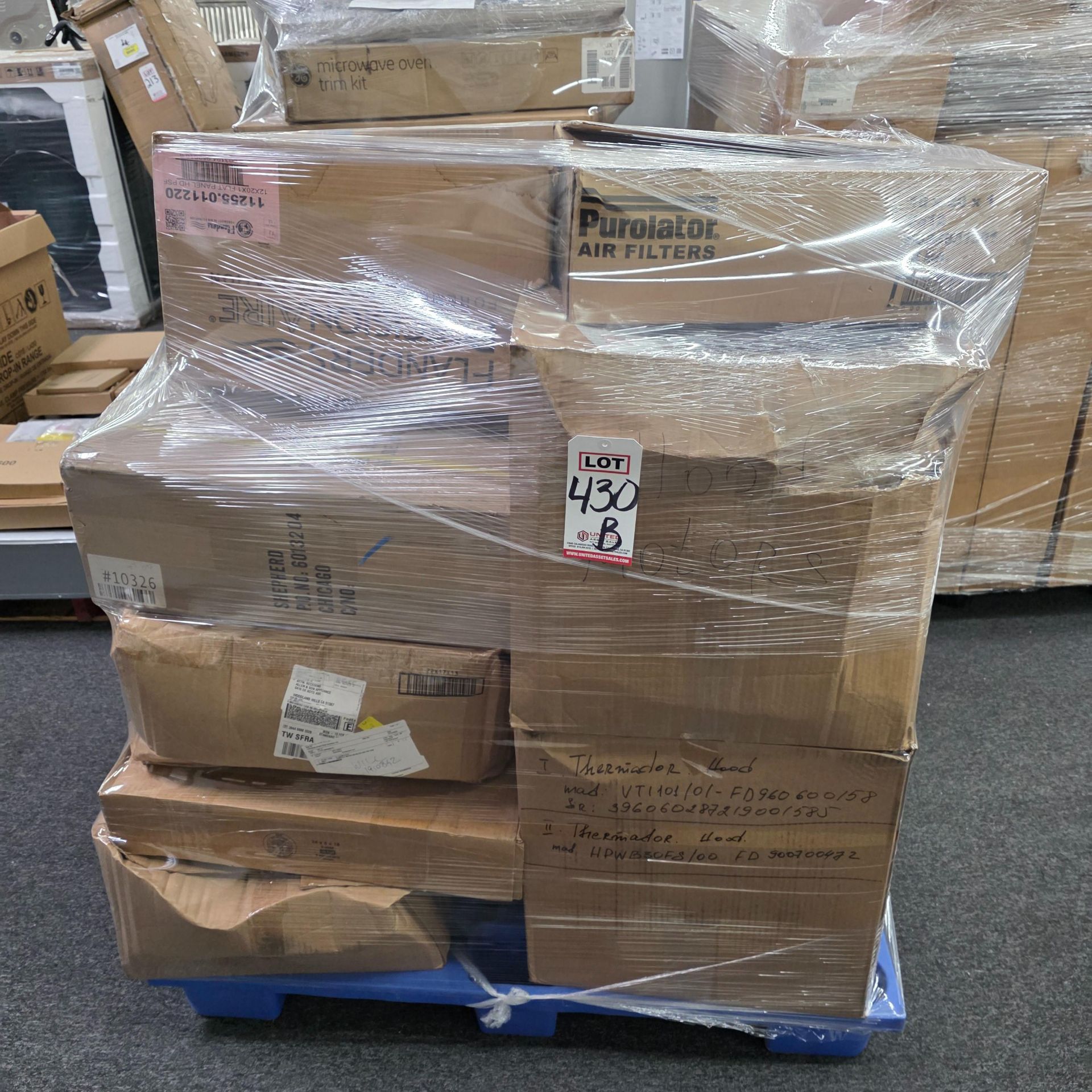 LOT - PALLET OF BOXED APPLIANCE REPLACEMENT PARTS