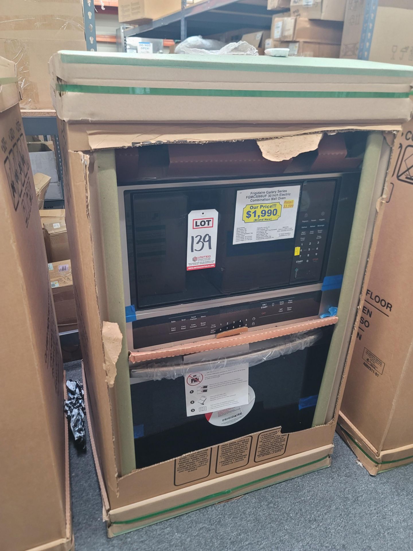 FRIGIDAIRE GALLERY SERIES 30" ELECTRIC COMBINATION MICROWAVE & WALL OVEN IN STAINLESS STEEL, MODEL