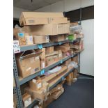 LOT - 8' SHELF UNIT W/ CONTENTS OF APPLIANCE REPLACEMENT PARTS