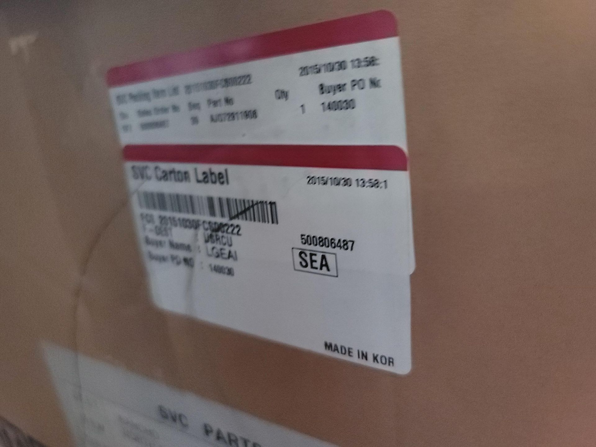 LOT - (1) SHELF OF BOXED APPLIANCE REPLACEMENT PARTS, APPROX. (13) CARTONS, PALLET OF SIGNAGE - Image 11 of 12