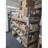 LOT - 8' SHELF UNIT W/ CONTENTS OF APPLIANCE REPLACEMENT PARTS