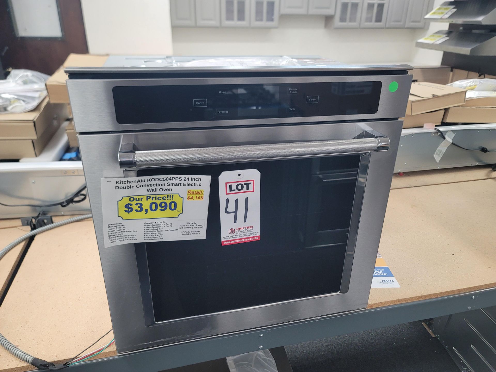 KITCHENAID 24" SINGLE CONVECTION SMART ELECTRIC WALL OVEN W/ 2.6 CU. FT. CAPACITY IN STAINLESS