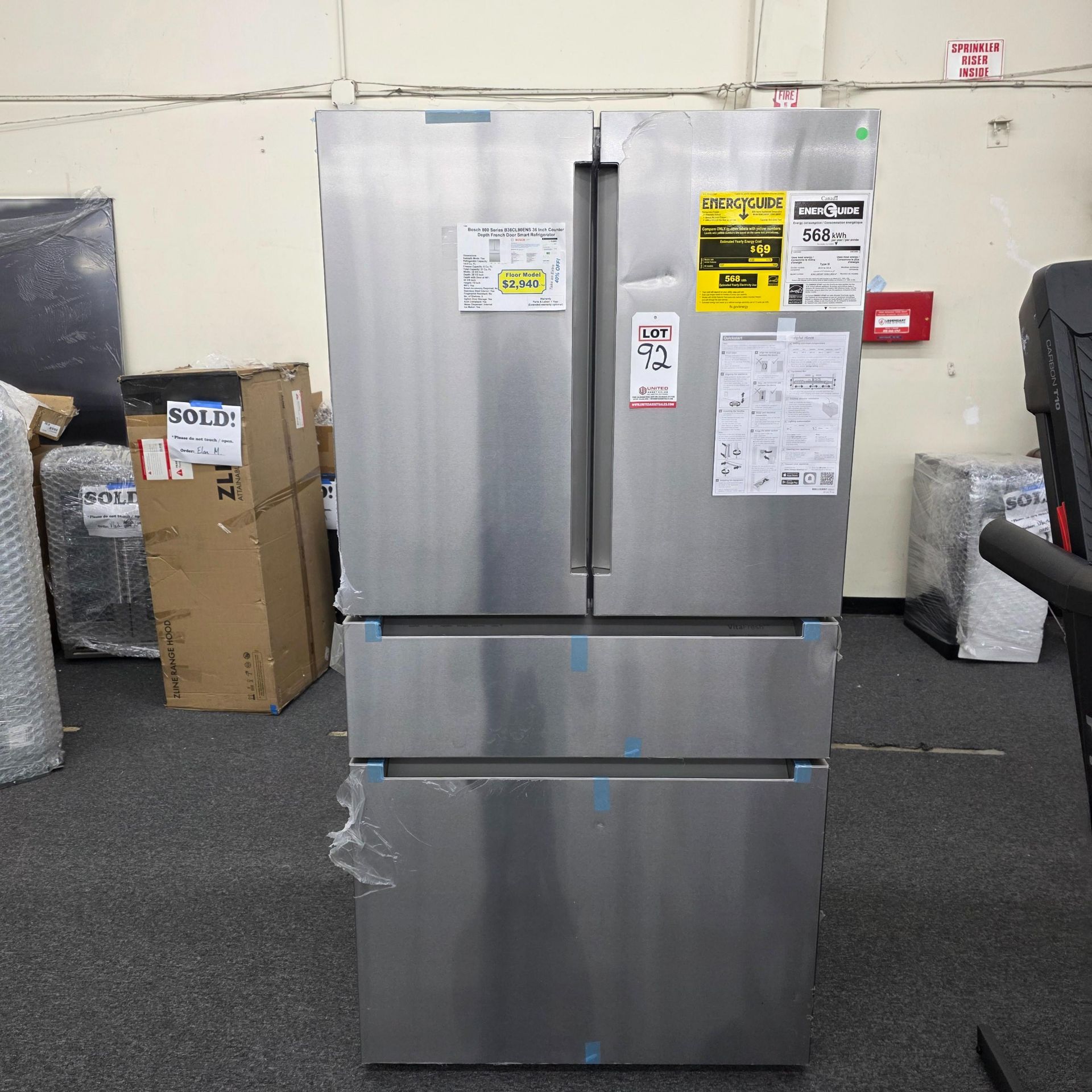 BOSCH 800 SERIES 36" SMART COUNTER DEPTH FRENCH DOOR 14.5 CU. FT. REFRIGERATOR / 6.0 CU. FT. FREEZER