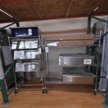 LOT - (2) WIRE RACKS: (1) 5' X 2' X 6' HT & (1) 3' X 2' X 6' HT, CONTENTS NOT INCLUDED, (DELAYED