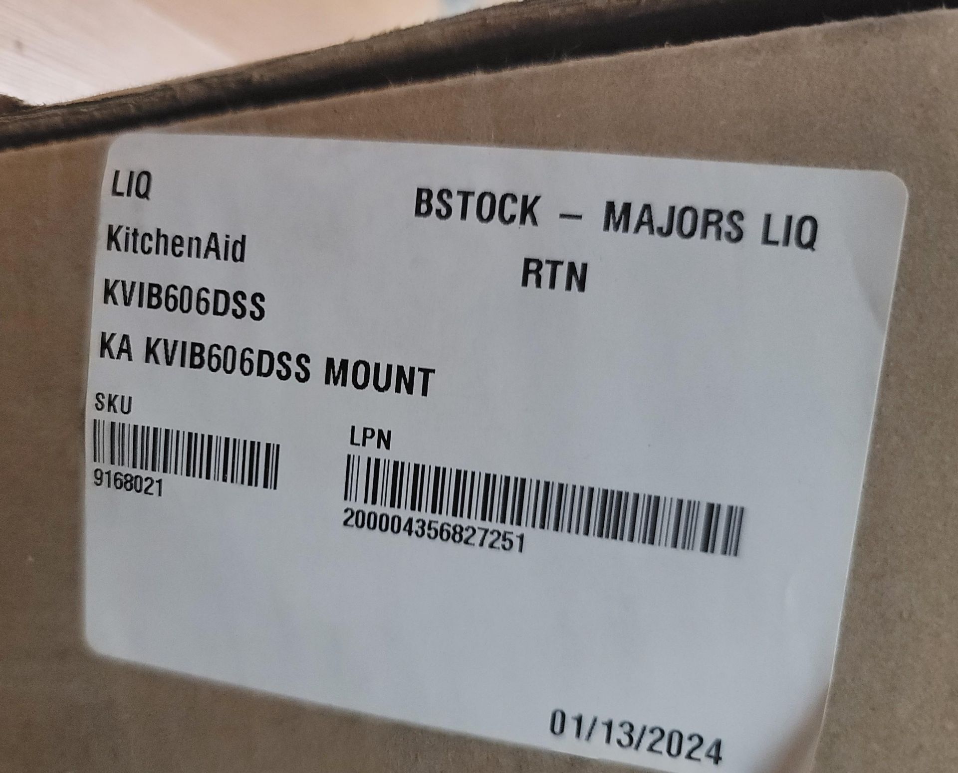 KITCHENAID 36" ISLAND CHIMNEY RANGE HOOD, MODEL KVIB606DSS, IN ORIGINAL CARTON - Image 2 of 2