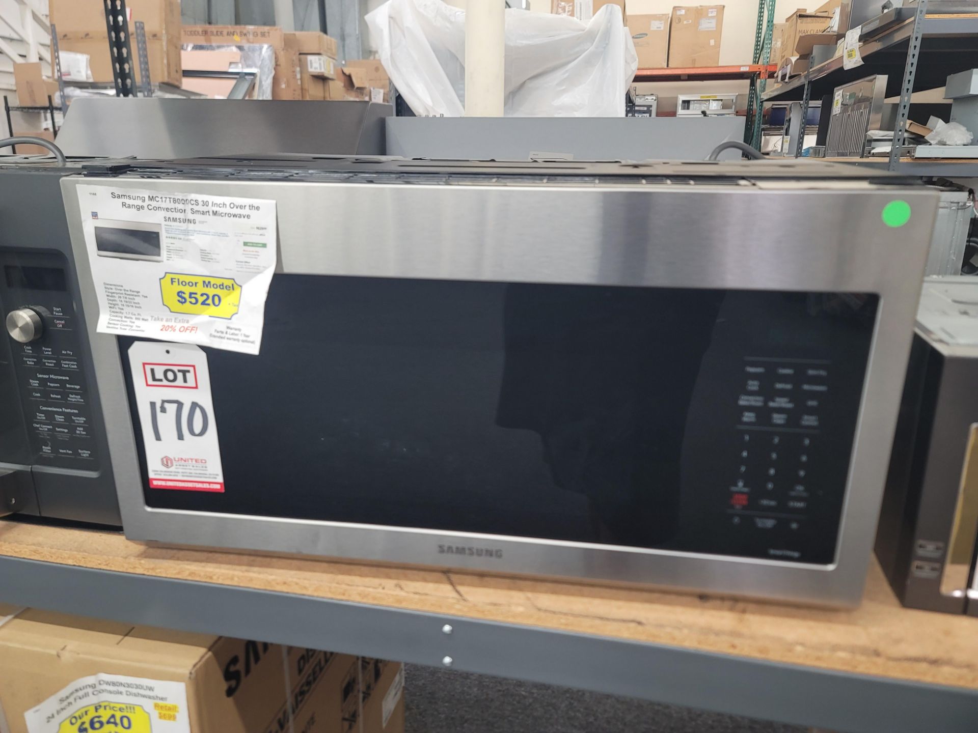 SAMSUNG 30" OVER-THE-RANGE CONVECTION SMART MICROWAVE OVEN IN STAINLESS STEEL, 1.7 CU. FT. CAPACITY,