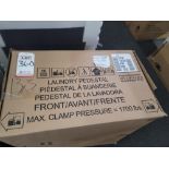 GE 28" LAUNDRY PEDESTAL W/ 16" HT, IN SAPHIRE BLUE, MODEL GFP1528PNRS, IN ORIGINAL CARTON