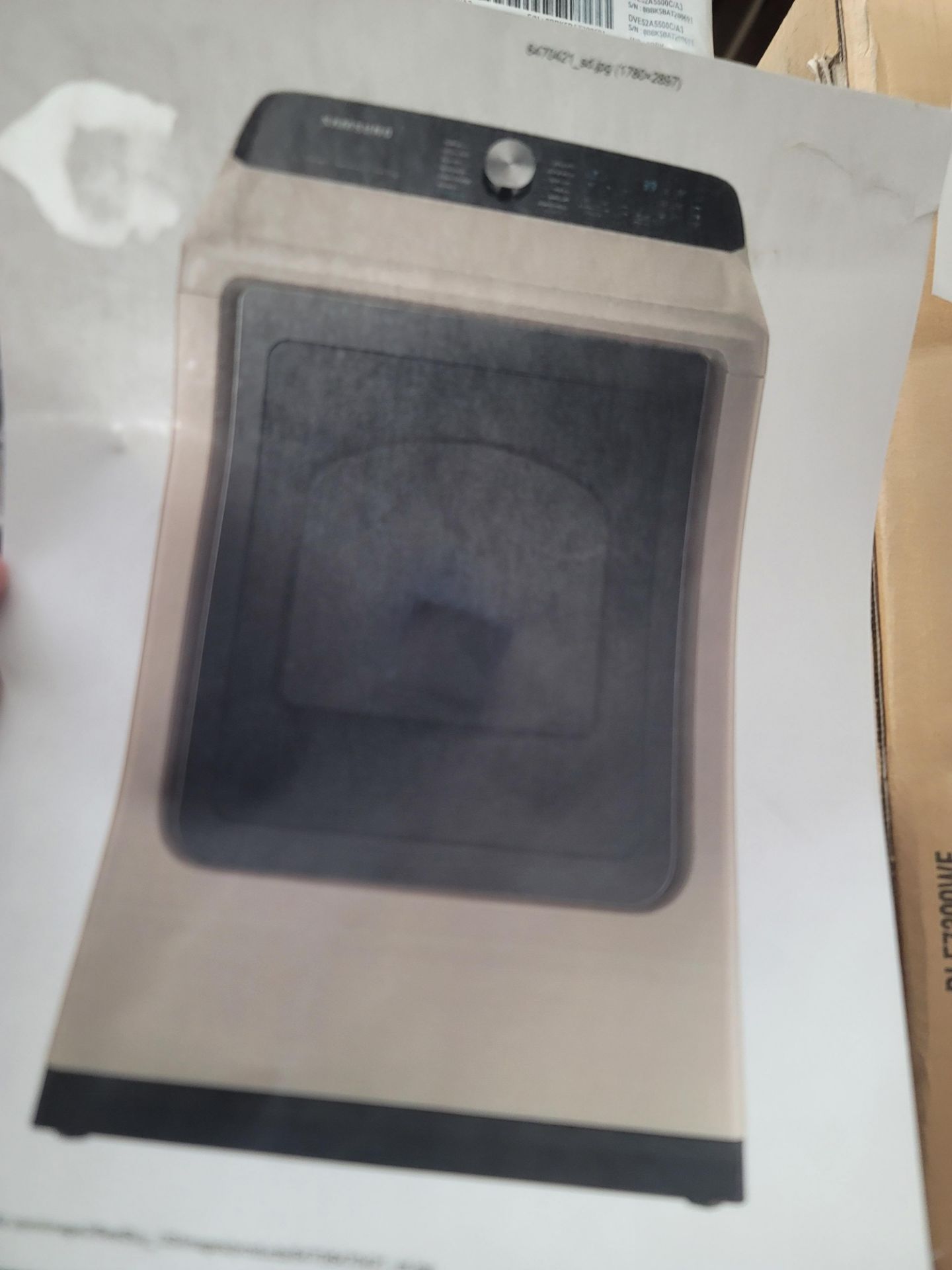 SAMSUNG 27" SMART ELECTRIC DRYER IN CHAMPAGNE, 7.4 CU. FT. CAPACITY, MODEL DVE52A5500C, IN - Image 2 of 3