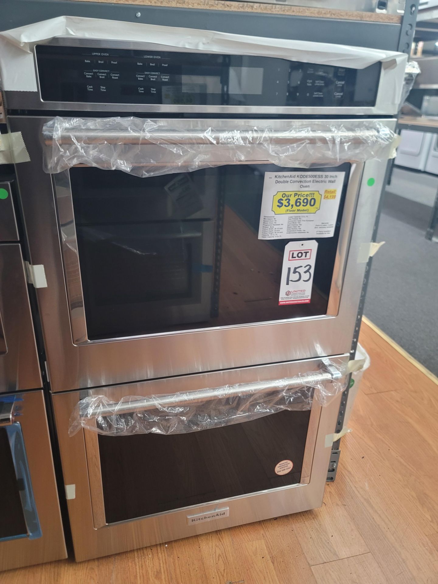 KITCHENAID 30" DOUBLE CONVECTION ELECTRIC WALL OVEN IN STAINLESS STEEL, 5.0 CU. FT. UPPER CAPACITY /