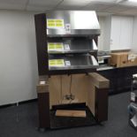 DISPLAY FIXTURE ON CASTERS FOR AN OVEN / RANGE W/ VENTILATION HOOD, FITS UP TO 35-1/2" WIDE OVEN,