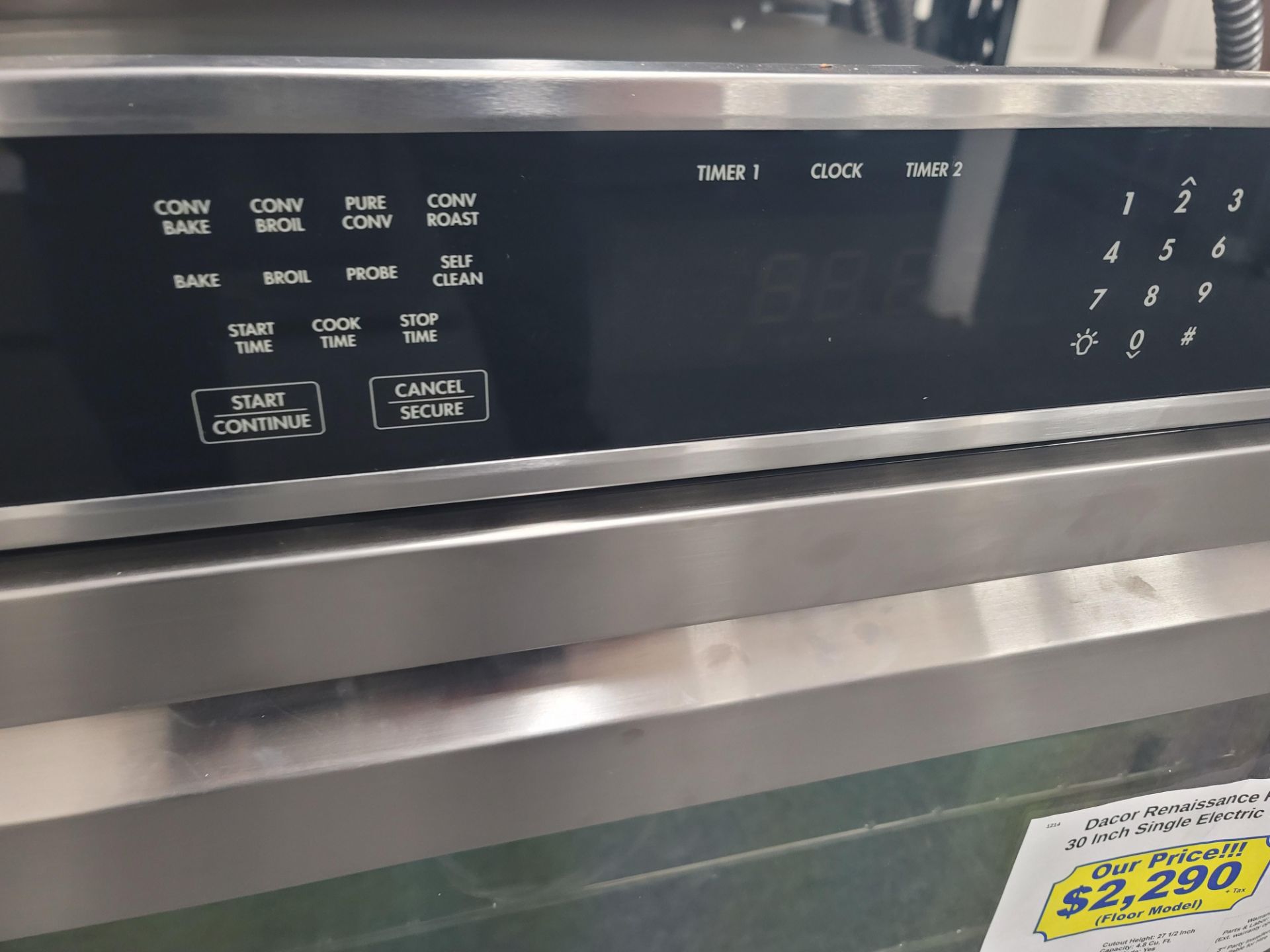 DACOR RENAISSANCE 30" SINGLE ELECTRIC WALL OVEN W/ 4.8 CU. FT. CAPACITY IN STAINLESS STEEL, MODEL - Image 2 of 4