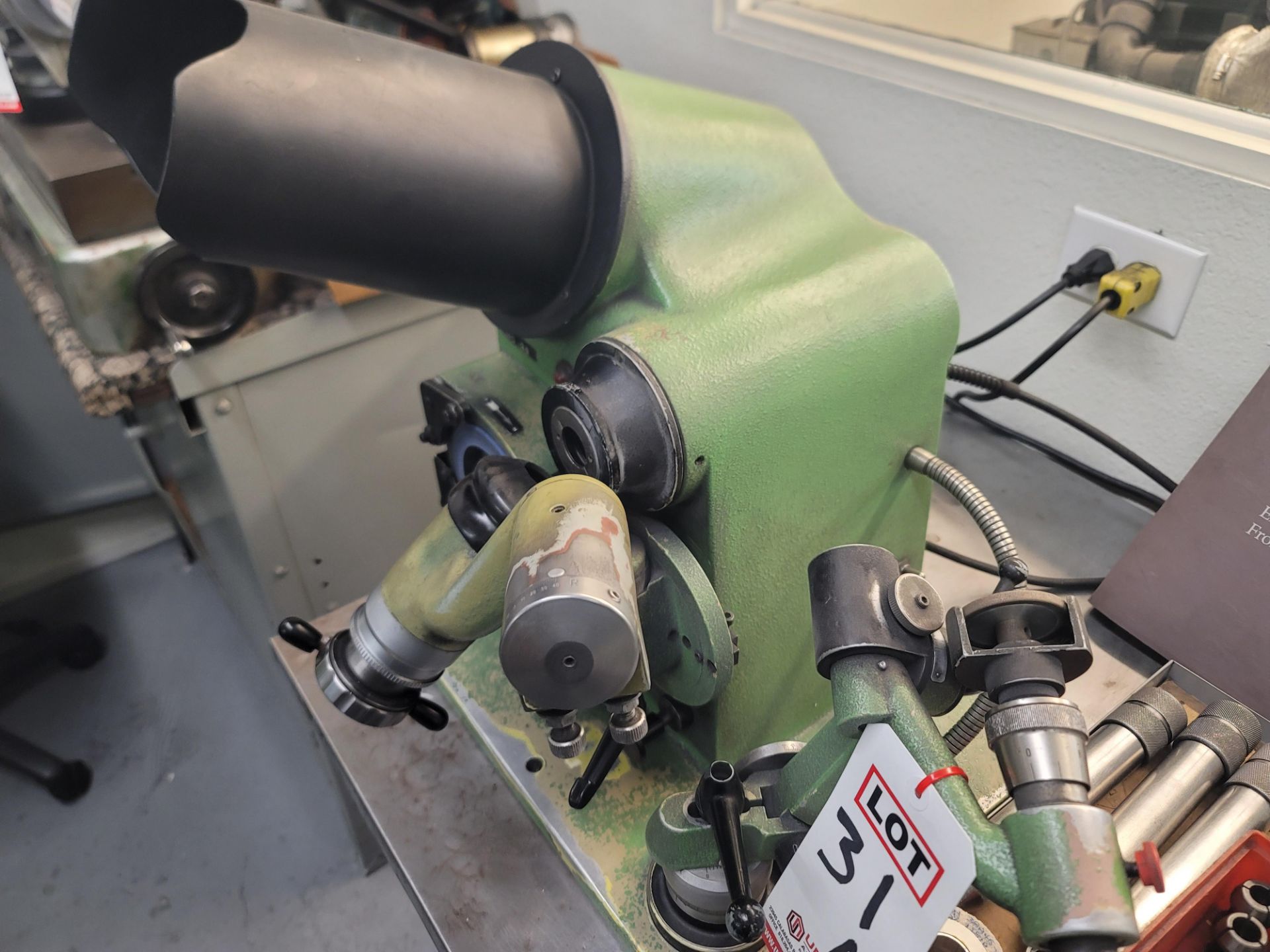 Optimo Grinding Machine OPTIMA UNIVERSAL OPTICAL DRILL GRINDER, S/N B 1554, W/ GRINDING WHEELS ...