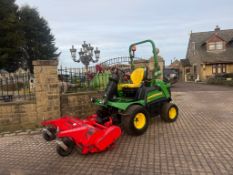 67 REG. JOHN DEERE 1580 TERRAINCUT 4WD OUTFRONT RIDE ON MOWER WITH TRIMAX FLAIL DECK *1908 HOURS*