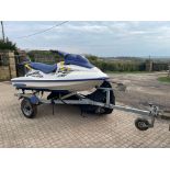 SEA-DOO GS BOMBARDIER PETROL JETSKI WITH SINGLE AXLE TRAILER AND COVER