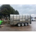IFOR WILLIAMS TA510G3-14 3.5 TON TRI AXLE CATTLE/SHEEP TWIN DECK LIVESTOCK TRAILER - HIGH SPEC