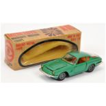 Mebetoys A10 Maserati Mistral Coupe - Green body, brown interior, chrome trim and wire wheels