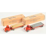 Britains Lilliput LV/603 Articulated Lorry A pair - (1) Red Blue cab and trailer with grey platfo...