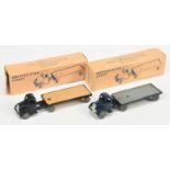 Britains Lilliput LV/603 Articulated Lorry A pair - (1) Dark Blue cab and trailer with grey platf...