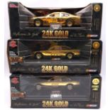 Racing Champions, a boxed group of 1:24 scale (24K Plated Precious Metals Series) Nascar "Reflect...
