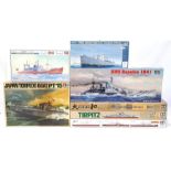 Tamiya, Hasegawa and Trumpeter, a boxed Model Ship group