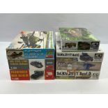 MiniArt & AFV Club, a boxed group of seven 1/35 scale military and civilian model kits.