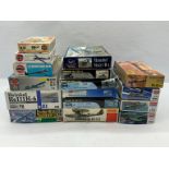 A mixed group of sixteen boxed plastic model aircraft kits