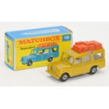 Matchbox Superfast 12a Land Rover - metallic gold body, burnt sienna luggage, white interior with...