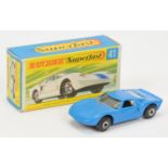 Matchbox Superfast 41a Ford GT40 made in Bulgaria issue flat blue body with high arches, clear wi...
