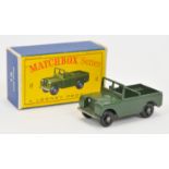 Matchbox Regular Wheels 12b Land Rover Stannard Code 3 - military green body with silver trim to ...