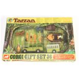 Corgi Toys GS36 "Tarzan" Gift Set To Include Land Rover With Animal Cage Trailer, Dingy On Traile...