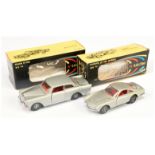 Politoys A Pair - (1) 504 Ferrari 250 Gt Berlinetta - Silver body with wire wheels and (2) Rolls ...