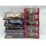 A boxed group of die-cast commercial vehicle and emergency service models