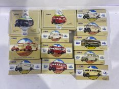 Corgi, a boxed group of diecast bus and coach models to include Leyland Tiger coaches, Bedford OB...