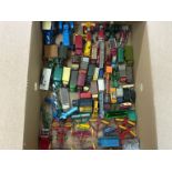 A boxed mixed group of vintage die-cast vehicles and accessories