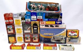 Corgi, a boxed group comprising of Trams, Monarchical, Bus, Commercial, TV and Film, Emergency an...