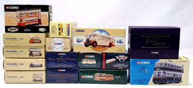 Corgi, a boxed group comprising of Tram, Bus, Commercial, Monarchical and similar