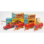 Corgi Toys "Chipperfields Circus" A Group Of 4 - (1) 1121 Scammell 6-Wheeled Crane Truck - Red, b...