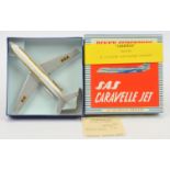 French Dinky 891B/60F Caravelle SE210 "Scandinavian Airlines System" - white body, silve, blue an...