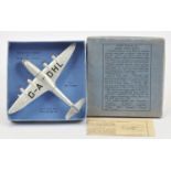 Dinky Toys Pre-War 60r Empire Flying Boat - Silver with "G-A DHL" lettering with Glide Hook