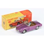 Dinky Toys 114 Triumph Spitfire Sports Car - Purple body with gold interior and figure diver, sil...