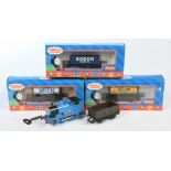 Hornby (China) Thomas & Friends R9056 Sodor Scrap Co. Wagon, R9055 Sodor Fuel Tanker and R105 Mil...
