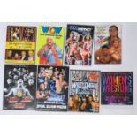 Wrestling, a group of 8x Signed Hard/Soft Back and Programmes